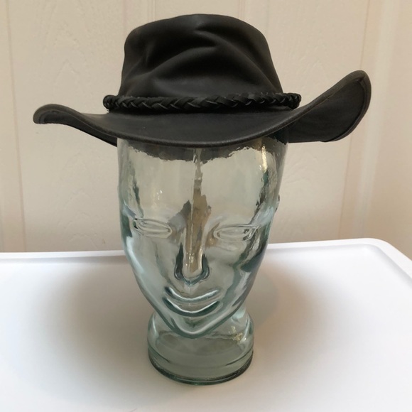 Will Conner Cov-ver Blk Leather Cowboy Hat Black - Picture 1 of 8